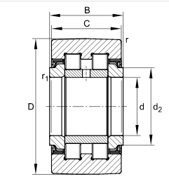 Yoke type track roller PWTR25-2RS-XL - Cylindrical roller bearing