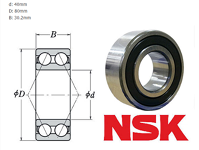 NSK double row sealed angular contact ball bearing - NSK 3208B-2RSTN